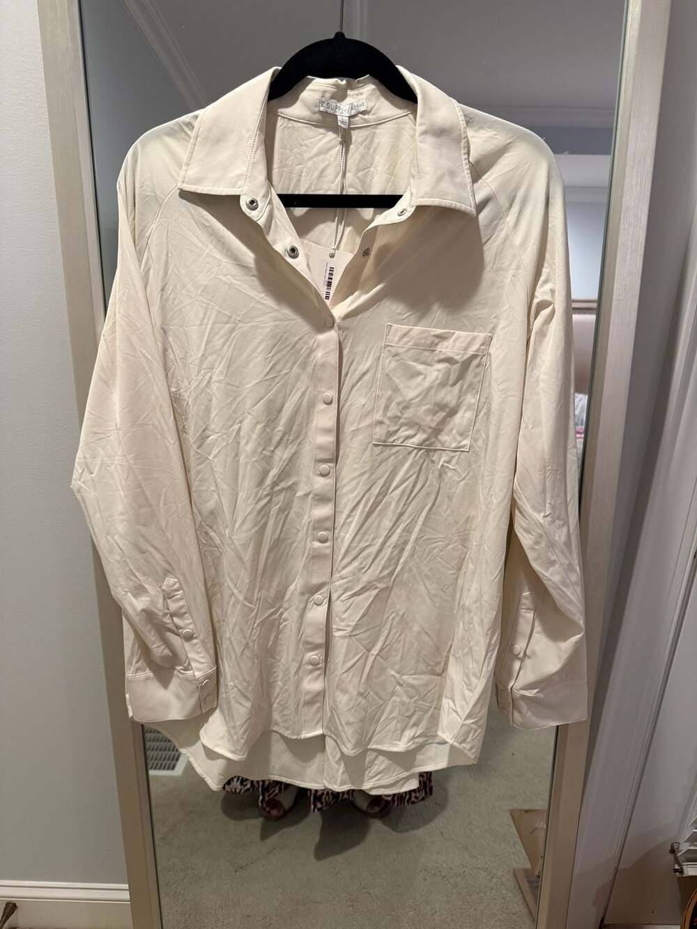 Z Supply Active Game Match Nylon Shirt Size L Cream